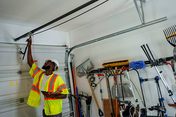 Professional Garage Door technician working in Byram Center, NJ